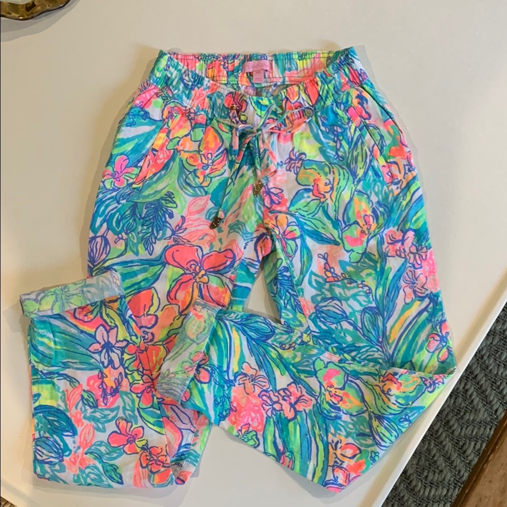 Lilly Pulitzer Taron Linen Pants Size XXS
